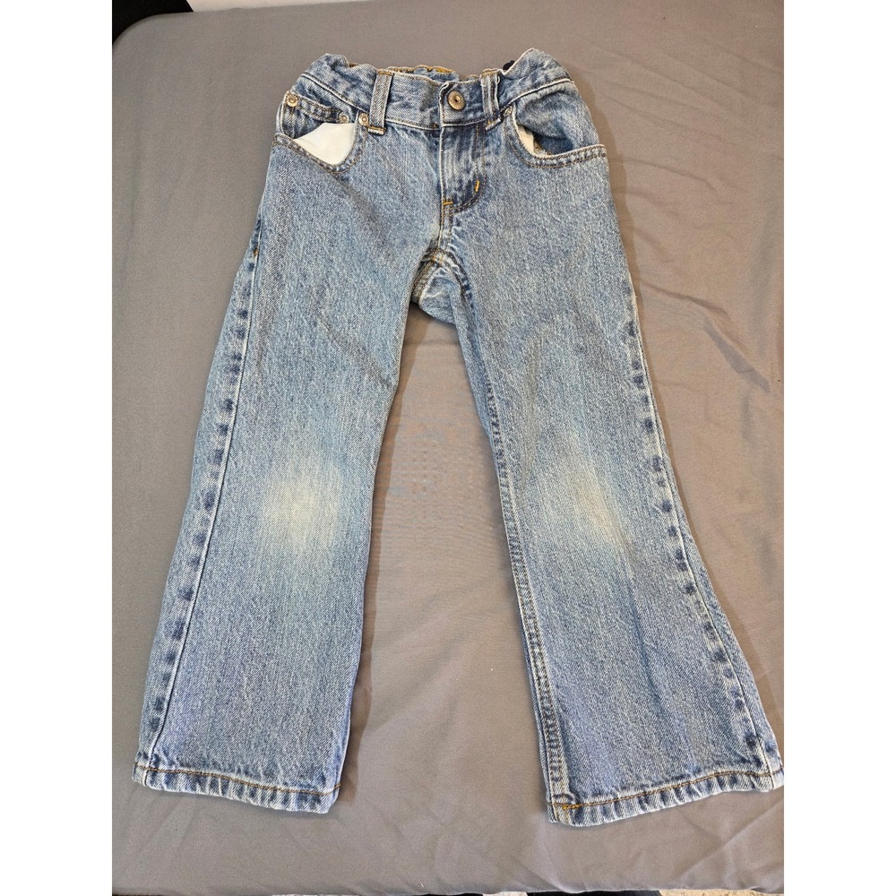 Faded Glory Straight Leg Jeans Girls Size 5R Blue Medium Wash Good FB32208